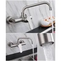OEM Robinet de cuisine en acier inoxydable, pour évier, bac à salade, bac de balcon et robinet à deux voies pour l'eau chaude et l'eau froide.