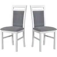 LeafDesign Chaise de salle à manger, bois de chêne massif Chaise Chaise de cuisine - Set 2x MILANO 5 blanc