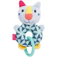 OEM Jouet pour enfant - Hochet anneau - Développement du bébé - Surface aux couleurs contrastées - 13 cm - Multicolore