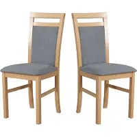 LeafDesign Chaise de salle à manger, bois chêne massif Chaise Chaise de cuisine - Set 2x MILANO 5 sonoma