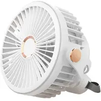 Generique Ventilateur de plafond 5000/10000mAh, Rechargeable par USB, Rotation de 360 degrés, 4 vitesses, pour le bureau, le Camping, l'extérieur, le lit, la maison, livraison directe