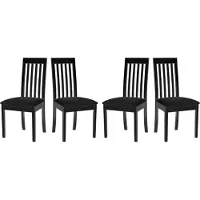 LeafDesign Chaise de salle à manger - Set 4x Roma 9 noir, neve 100