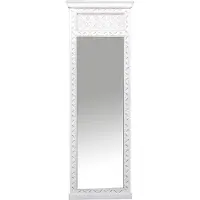 Marrakesch Orient & Mediterran Interior Miroir sur pied Achwin - Miroir sculpté à la main en bois de manguier, 183x61 cm