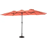 Aiorber Parasol, Rectangulaire, Double Sided, résistant aux UV, 100 % polyester, avec manivelle, 12 baleines en acier, pour jardin & piscine, 453 x 267x 215 cm