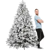 Frankystar Luna - Sapin de Noël avec neige et cônes en PE PVC PP ø162x240H cm, 2850 branches