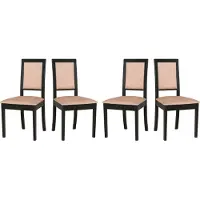 LeafDesign Chaise de salle à manger - Set 4x Roma 13 noir, zetta 292