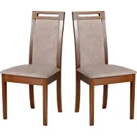 LeafDesign Chaise de salle à manger, bois chêne massif Chaise Chaise de cuisine - Set 2x Roma 6, sonoma