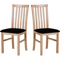 LeafDesign Chaise de salle à manger, bois chêne massif Chaise Chaise de cuisine - Set 2x Milano 1, hêtre