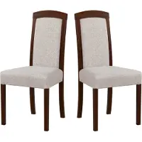 LeafDesign Chaise de salle à manger, bois chêne massif Chaise Chaise de cuisine - Set 2x Roma 7, noyer