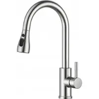 Resteq Robinet de cuisine FORIOUS BEKF23-38 avec bec rétractable, acier inoxydable