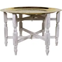 Marrakesch Orient & Mediterran Interior Orient Support en bois blanc pour plateaux 80cm