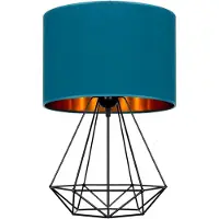 FKL DESIGN Home Deco Lampe moderne Lampe de bureau Lampe de table Lampe de chevet Lampe turquoise-or de la série N230 (N230-N1-TG)