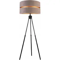 FKL DESIGN Home Deco Lampadaire Salon Gris-Or Lampadaire Trépied Design Moderne E27 de la série N340 (N340-GRGR)
