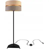 FKL DESIGN Home Deco Lampadaire Salon Beige-Gris-Or Lampadaire Design Moderne E27 de la série N340 (N340-P-BG)