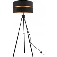 FKL DESIGN Home Deco Lampadaire Salon Noir-Or Lampadaire Trépied Design Moderne E27 de la série N340 (N340-SS)
