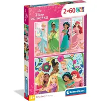Clementoni - PUZZLE Puzzle 2x60 Super Color Princesse 24824