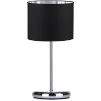 FKL DESIGN Home Deco Lampe de table noir-argent Lampe Lampe en velours Vintage Moderne E27 Lampe de designer 1-flamme N230-GL1-SS