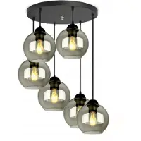 FKL DESIGN Home Deco Plafonnier Lampe à suspendre Boule Noir Gris Blanc (N100-DH6R)