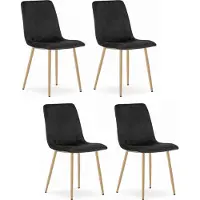 Extreme Furniture Chaise Komodee ORSARA - 4 Pieces - NOIR - Tapisser en velours 51 x 43 x 90 cm