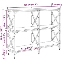vidaXL Table console Chêne noir 100 x 28 x 80,5 cm Bois d'ingénierie