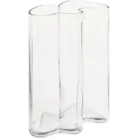 Atmosphera Wazon szklany falisty transparentny Kade 25x19 cm