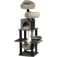 OEM Azomor : grand arbre à chat en bois à plusieurs niveaux, pour le divertissement et le repos des chats