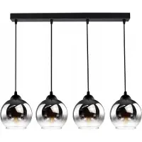 FKL DESIGN Home Deco Plafonnier Suspension Boule Noir Cuivre Transparent