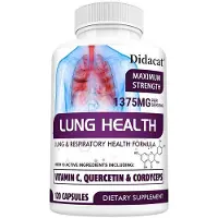 Didacat Lung Health 1375 mg (120 gélules) Complément alimentaire, poumons, voies respiratoires, santé pulmonaire, détox, purification, élimination des toxines