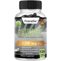 Fearathe Charbon actif 1200 mg (120 gélules) Complément alimentaire, charbon actif, estomac, ballonnements, détoxification, purification, santé intestinale, santé gastrique