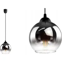 FKL DESIGN Home Deco Plafonnier Lampe à suspendre Boule Noir Gris Blanc