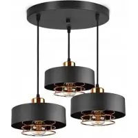 FKL DESIGN Home Deco Plafonnier Lampe à suspendre Noir Blanc Cuivre