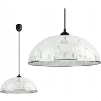 FKL DESIGN Home Deco Suspension FKL, lampe de cuisine, abat-jour suspendu, design moderne, diamètre 37 cm, plastique, gris et blanc