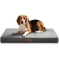 OEM Coussin pour chien, grand lit moelleux pour chien, lavable, avec rembourrage en mousse, niche douillette de 90 x 55 x 8 cm, gris