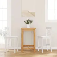 Prolenta Maison Exclusive - Lot de 2 tabourets de bar en bois massif d'hévéa, blanc