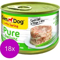 Gimdog Pure Delight - Boîte - Poulet et agneau - 18 x 150 g