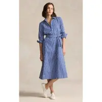 Ralph Lauren pour femme. 211891430001 Robe chemise bleue (32), Casuel, Coton, Manche longue