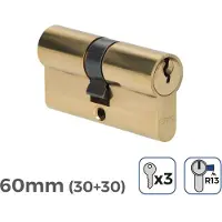 EDM Cylindre 85183 r13 Or Laiton plaqué Or Came courte 60 x 30 x 17 mm Européen