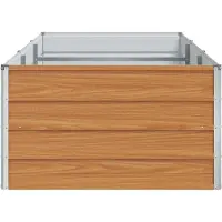 vidaXL Lit surélevé brun clair 240 x 80 x 45 cm Acier galvanisé