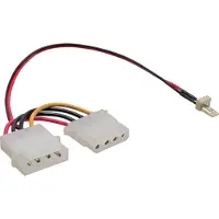 InLine 33344 Câble adaptateur ventilateur, ventilateur 3 broches vers bloc d'alimentation 4 broches, 0,15m