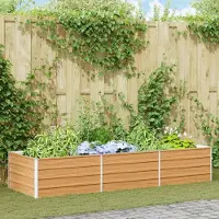 Prolenta Maison Exclusive - Potager surélevé marron clair 240 x 80 x 45 cm en acier galvanisé
