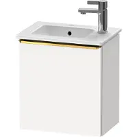 Duravit D-Neo lavabo suspendu, 410x440x274mm, 1 porte, charnières à droite, avec poignée or poli, DE4259R34180000