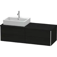 Duravit XSquare Meuble sous-vasque sur console suspendu, 4 tiroirs, vasque à gauche, 1400x400x548mm, XS4913L1616