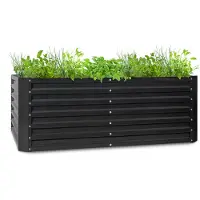 Blumfeldt Jardiniere sur Pieds, Espace Potager sur Pied Jardinage Extérieur, Potager Surélevé en Hauteur, Potager Sureleve Exterieur Jardin et Balcon, Bac Potager sur Pied en Acier, 1200L, 2m