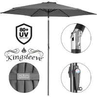 Kingsleeve Parasol inclinable Tahiti Ø300cm anthracite en alu UV80+