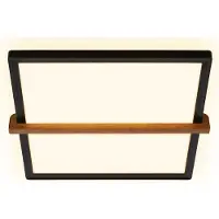 Briloner Remsa Plafonnier à LED, lumière indirecte, plat, application bois, lumière blanche chaude, noir, 29 x 31,5 x 4 cm