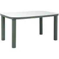 Oviala Table de jardin structure en aluminium 6 personnes L150x90cm vert - Nocera