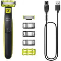 Philips OneBlade Rasoir pour homme Norelco OneBlade QP2824/10, tondeuse à grille, gris et vert citron