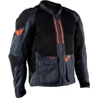 Leatt FlowTour 4.5 Short V26, veste en textile ,Gris Foncé/Noir/Orange ,M