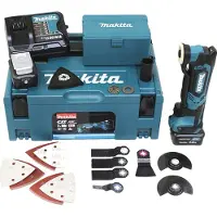 Makita TM 30 DSMJX5 Outil multifonctions sans fil + 2 batteries 4 Ah + chargeur, y compris un set de 41 accessoires dans le Makpac