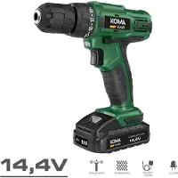 Koma Tools Kit Perceuse-visseuse Koma 14.4v Polyvalence Et Puissance Sans Fil Pour Bricolage -